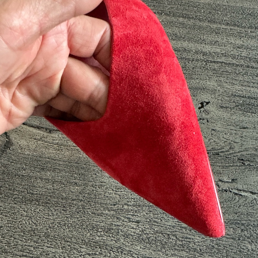 Gianni Bini Red Suede Heels - Picture 3 of 7